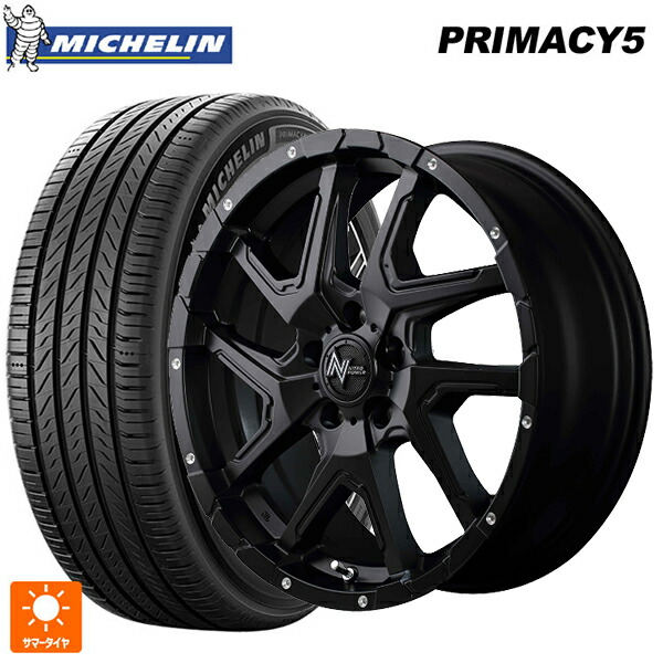 トヨタ アルファード(30系)用 215/65R16 102V XL ミシュラン プライマシー5 正規品 エムアイディー ナイトロパワーデリンジャー セミグロスブラック/フランジピアスドリルド 新品サマータイヤホイール 4本セット