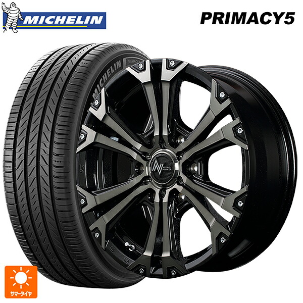 265/65R17 112H ミシュラン プライマシー5 正規品 エムアイディー ナイトロパワー ジャベリン ブラックメタリックブラッククリア＋ピアス＆ミルド 17-8J 国産車用 サマータイヤホイール4本セット｜タイヤホイール専門店コニシタイヤ 122,295円