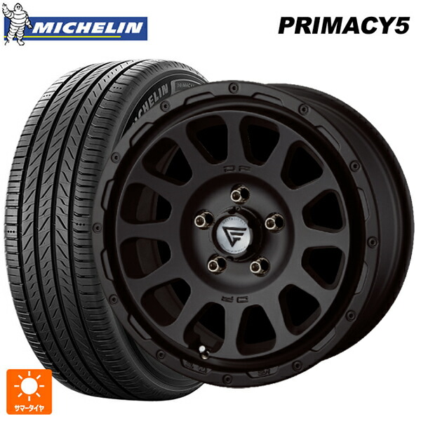 225/60R17 103V XL ミシュラン プライマシー5 正規品 # エクシズルライン デルタフォース オーバル # マットブラック 17-7J 国産車用 サマータイヤホイール4本セット｜タイヤホイール専門店コニシタイヤ