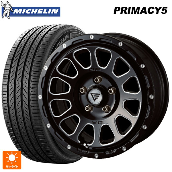 225/65R17 106V XL ミシュラン プライマシー5 正規品 エクシズルライン デルタフォース オーバル ブラックマシニング 17-7J 国産車用 サマータイヤホイール4本セット