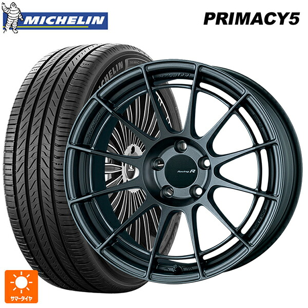 215/45R18 93W XL ミシュラン プライマシー5 正規品 エンケイ レーシングレボリューション NT03RR マットダークガンメタリック 18-8J 国産車用 サマータイヤホイール4本セット