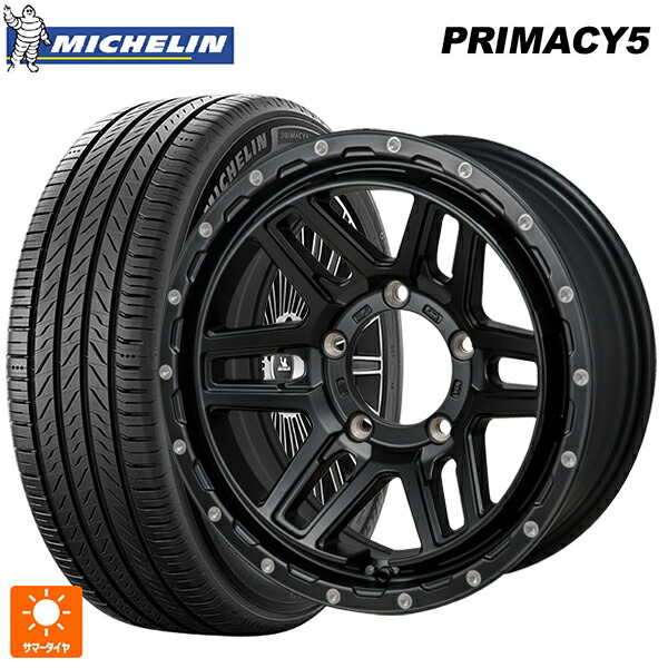 215/65R16 102V XL ミシュラン プライマシー5 正規品 ジャパン三陽 ハイブロック エルデ Satin Black/Milling 16-6J 国産車用 サマータイヤホイール4本セット