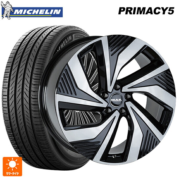 フォルクスワーゲン ID4()用 235/55R19 105W XL ミシュラン プライマシー5 正規品 阿部商会 マック エレクトラ ブラックミラー 新品サマータイヤホイール 4本セット