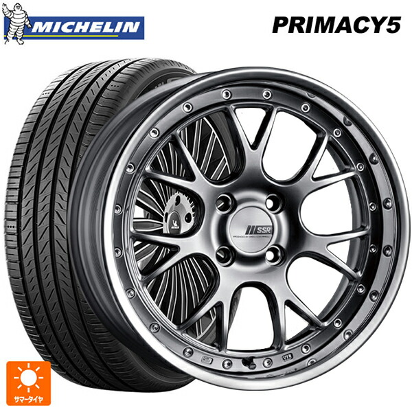 215/50R17 95W XL ミシュラン プライマシー5 正規品 タナベ SSR プロフェッサー MS3R チタンシルバー 17-7J 国産車用 サマータイヤホイール4本セット