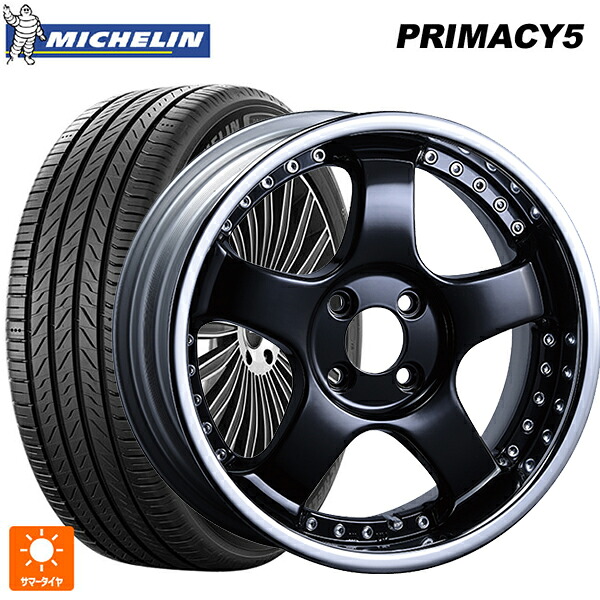 205/45R17 88W XL ミシュラン プライマシー5 正規品 タナベ SSR プロフェッサー SP1R ブラック 17-7J 国産車用 サマータイヤホイール4本セット