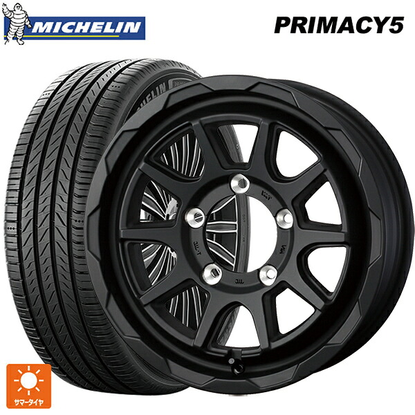215/65R16 102V XL ミシュラン プライマシー5 正規品 ウェッズ マッドヴァンス06 フルマットブラック 16-6J 国産車用 サマータイヤホイール4本セット