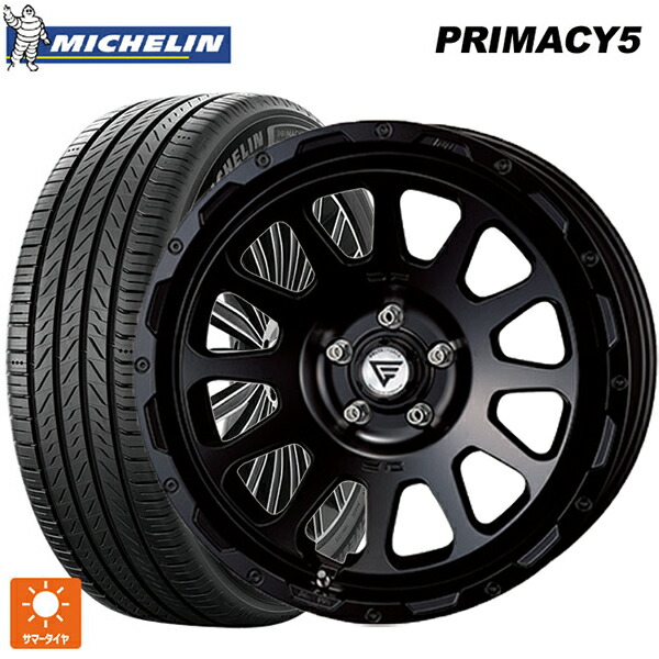 225/40R18 92Y XL ミシュラン プライマシー5 正規品 エクシズルライン デルタフォース オーバル FF サテンブラック 18-8J 国産車用 サマータイヤホイール4本セット｜タイヤホイール専門店コニシタイヤ