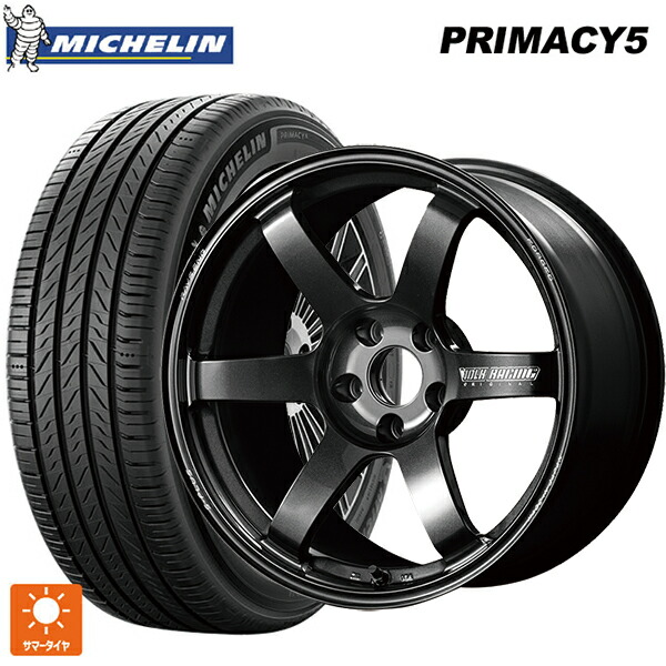 225/60R18 104V XL ミシュラン プライマシー5 正規品 レイズ ボルクレーシング TE37サーガ S-プラス MM 18-7.5J 国産車用 サマータイヤホイール4本セット