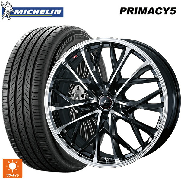 スバル フォレスター(SL系)用 235/50R19 103W XL ミシュラン プライマシー5 正規品 ウェッズ レオニス MV パールブラックミラーカット 新品サマータイヤホイール 4本セット