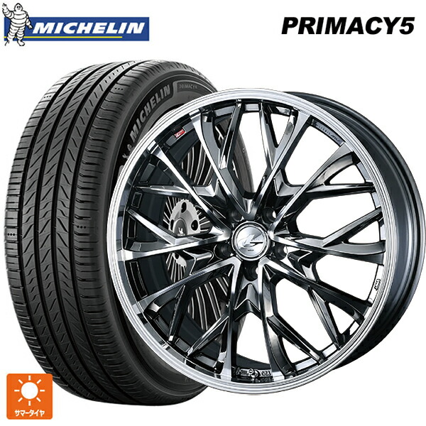 レクサス LBX(10系)用 235/50R19 103W XL ミシュラン プライマシー5 正規品 ウェッズ レオニス MV # ブラックメタルコートミラーカット 新品サマータイヤホイール 4本セット