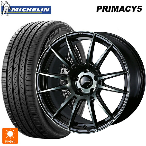 スバル フォレスター(SL系)用 225/55R18 102V XL ミシュラン プライマシー5 正規品 ウェッズ ウェッズスポーツ SA62R WBC 新品サマータイヤホイール 4本セット