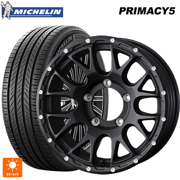215/65R16 102V XL ミシュラン プライマシー5 正規品 ウェッズ マッドヴァンス 08 # FLINT BLACK 16-6J 国産車用 サマータイヤホイール4本セット