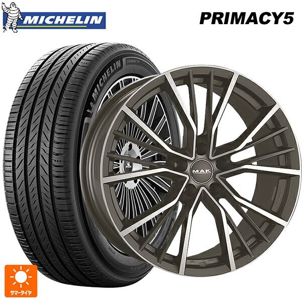 アウディ SQ5(FYD系)用 235/55R19 105W XL ミシュラン プライマシー5 正規品 阿部商会 マック ユニオン ガンメタリックミラー 新品サマータイヤホイール 4本セット