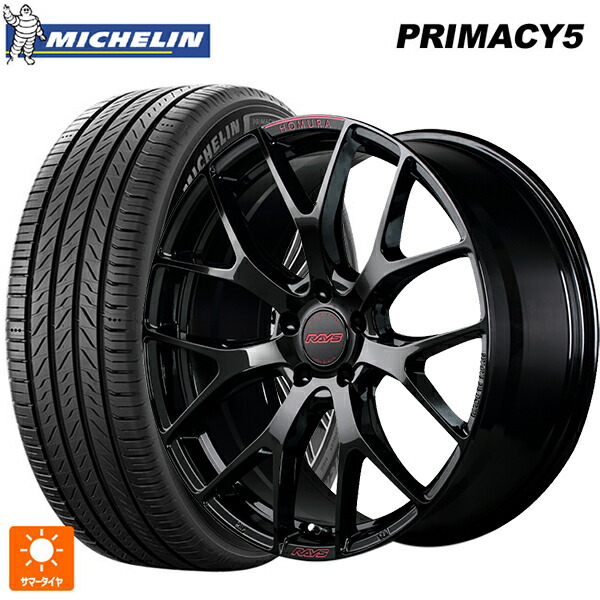 235/55R18 104W XL ミシュラン プライマシー5 正規品 レイズ ホムラ 2X7FT スペック-M B8J 18-7.5J 国産車用 サマータイヤホイール4本セット