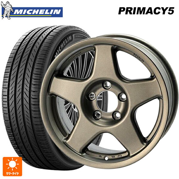 215/50R17 95W XL ミシュラン プライマシー5 正規品 4×4エンジニアリング ブラッドレーV マットブロンズ 17-7J 国産車用 サマータイヤホイール4本セット