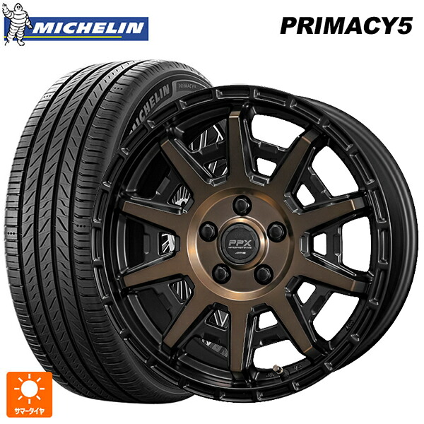 195/60R16 93V XL ミシュラン プライマシー5 正規品 共豊 PPX D10X ブラック×ポリッシュ×マットブロンズクリア 16-7J 国産車用 サマータイヤホイール4本セット