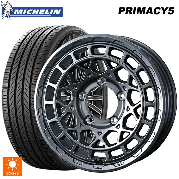 215/65R16 102V XL ミシュラン プライマシー5 正規品 ウェッズ マッドヴァンス X タイプM マットガンメタ 16-6J 国産車用 サマータイヤホイール4本セット