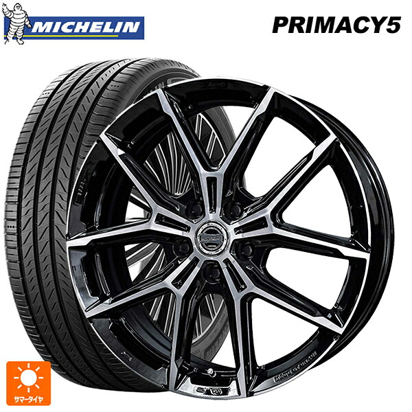 トヨタ アルファード(30系)用 235/50R18 97W ミシュラン プライマシー5 正規品 共豊 スマック +EK M1 グロスブラック×ポリッシュ 新品サマータイヤホイール 4本セット