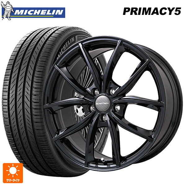 ボルボ XC40(XB系)用 235/55R18 104W XL ミシュラン プライマシー5 正規品 ユーロテック VPライン グロスブラック 新品サマータイヤホイール 4本セット