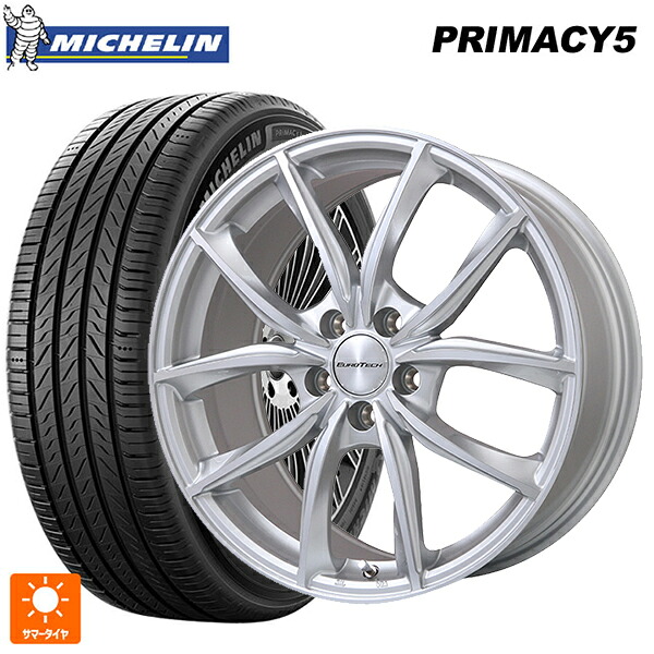 ボルボ XC40(XB系)用 235/55R18 104W XL ミシュラン プライマシー5 正規品 ユーロテック VPライン シルバーポリッシュ 新品サマータイヤホイール 4本セット