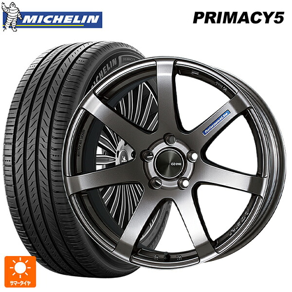 225/40R19 93W XL ミシュラン プライマシー5 正規品 エンケイ パフォーマンスライン PF07 DS 19-8J 国産車用 サマータイヤホイール4本セット