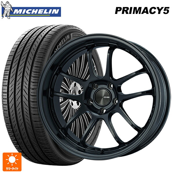 245/45R18 100W XL ミシュラン プライマシー5 正規品 エンケイ パフォーマンスライン PF01 EVO マットブラック 18-9J 国産車用 サマータイヤホイール4本セット 151,660円