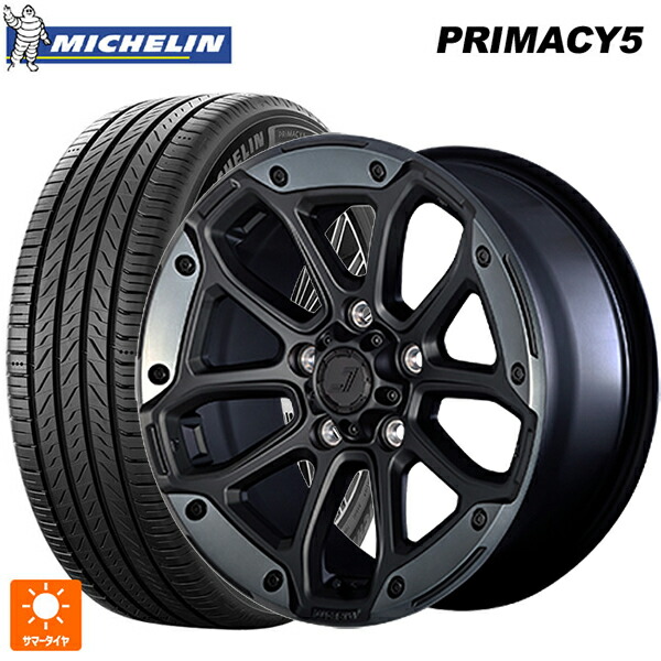 225/45R17 94W XL ミシュラン プライマシー5 正規品 ジェップセン MJCR216 フラットブラック/TMC 17-8J 国産車用 サマータイヤホイール4本セット