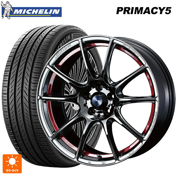 235/45R18 98Y XL ミシュラン プライマシー5 正規品 ウェッズ ウェッズスポーツ SA25R RLC 18-8J 国産車用 サマータイヤホイール4本セット
