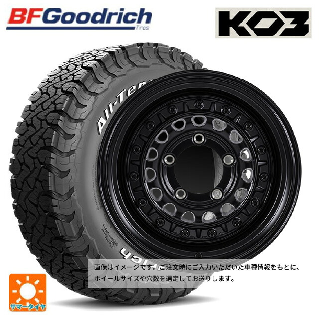 スズキ ジムニー(64系)用 175/80R16 92S BFグッドリッチ オールテレーン TA KO3 ホワイトレター 正規品 ジャパン三陽 ハイブロック ターマー サテンブラック 新品サマータイヤホイール 5本セット