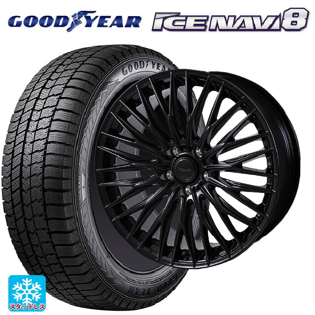 225/45R18 95Q XL グッドイヤー アイスナビ8 # ジャパン三陽 ワーウィック クライヴァー グロスブラック 18-7.5J 国産車用 スタッドレスタイヤホイール4本セット｜タイヤホイール専門店コニシタイヤ