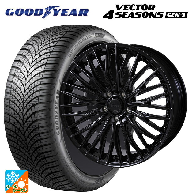 スバル フォレスター(SL系)用 225/55R18 102W XL グッドイヤー ベクター4シーズンズ ジェン3 ジャパン三陽 ワーウィック クライヴァー グロスブラック 新品オールシーズンタイヤホイール 4本セット