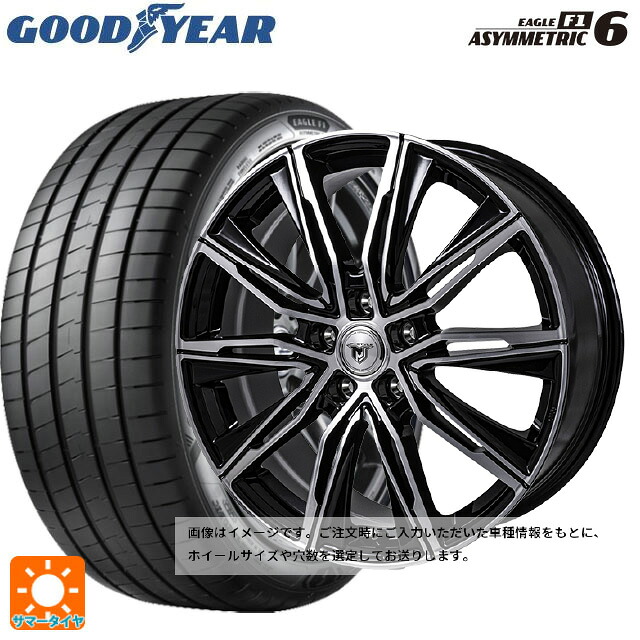 225/40R18 92Y XL グッドイヤー イーグル F1 アシメトリック6 ジャパン三陽 ジェイピースタイル エムジェイクロス ブラックメタリックポリッシュ 18-7.5J 国産車用 サマータイヤホイール4本セット