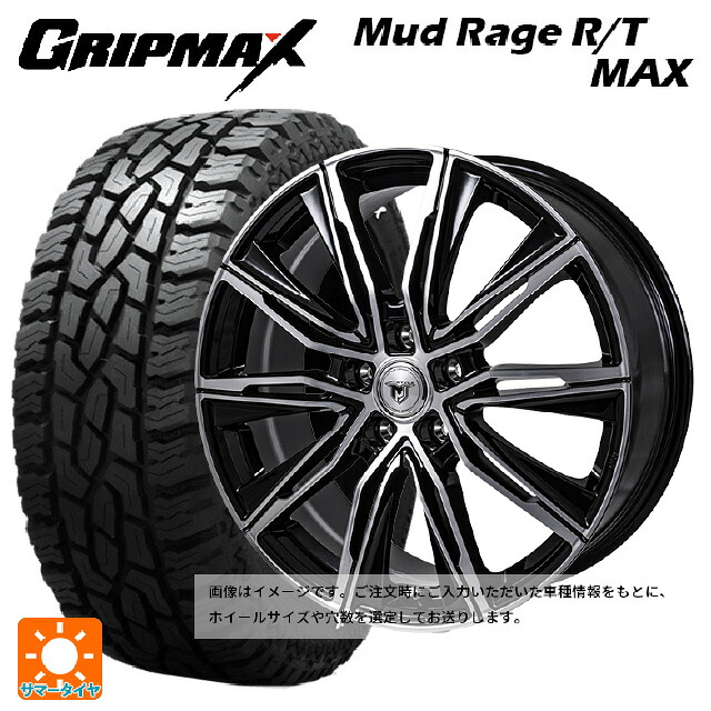 215/70R16 100/97R グリップマックス マッドレイジ RTマックス ホワイトレター ジャパン三陽 ジェイピースタイル エムジェイクロス ブラックメタリックポリッシュ 16-6.5J 国産車用 サマータイヤホイール4本セット