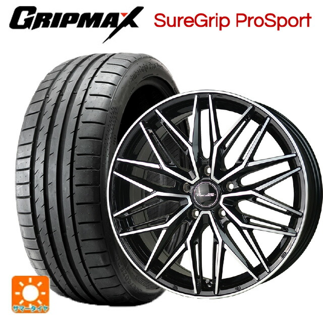 スバル WRX S4(VBH)用 245/40R18 97Y XL グリップマックス シュアグリップ プロスポーツ ブラックレター ホットスタッフ プレシャス アスト M3 # BK/P 新品サマータイヤホイール 4本セット