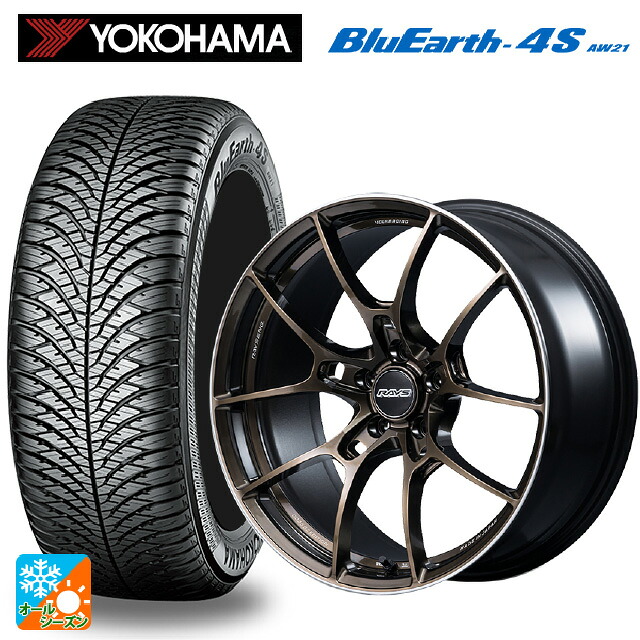 225/50R18 99W XL ヨコハマ ブルーアース4S AW21 # レイズ ボルクレーシング G025 SZ エディション SZ 18-7.5J 国産車用 オールシーズンタイヤホイール4本セット