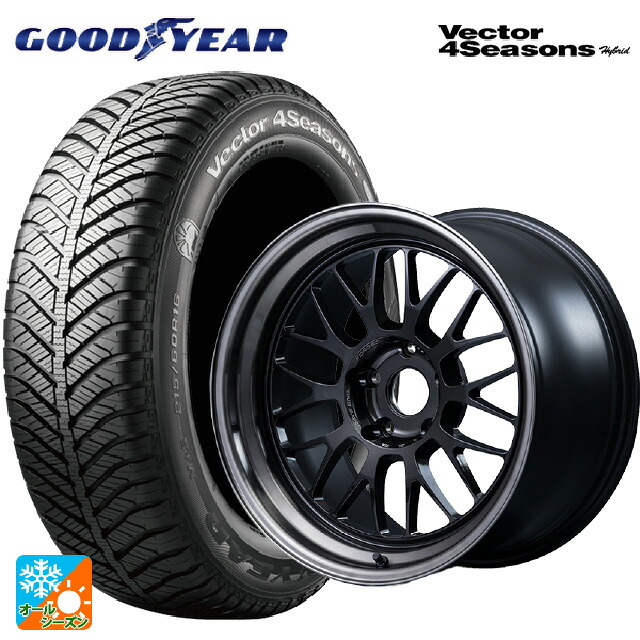 225/40R18 92H XL グッドイヤー ベクターフォーシーズンズ ハイブリッド レイズ ボルクレーシング 21A スペック PW PW 18-8.5J 国産車用 オールシーズンタイヤホイール4本セット