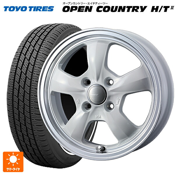 ミツビシ デリカミニ(4WD車)(B3系)用 165/65R15 81H トーヨー オープンカントリー HT2 ホワイトリボン ウェッズ グラフト 5S # ホワイトリムポリッシュ 新品サマータイヤホイール 4本セット