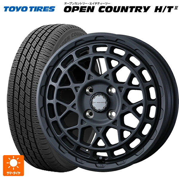 ミツビシ デリカミニ(4WD車)(B3系)用 165/65R15 81H トーヨー オープンカントリー HT2 ホワイトリボン ウェッズ マッドヴァンス X タイプM フルマットブラック 新品サマータイヤホイール 4本セット 79,789円