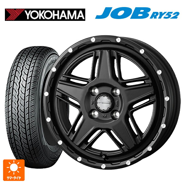 145R12 6PR ヨコハマ ジョブ RY52 ウェッズ マッドヴァンス07 FULL MAT BLACK 12-4J 国産車用 サマータイヤホイール4本セット