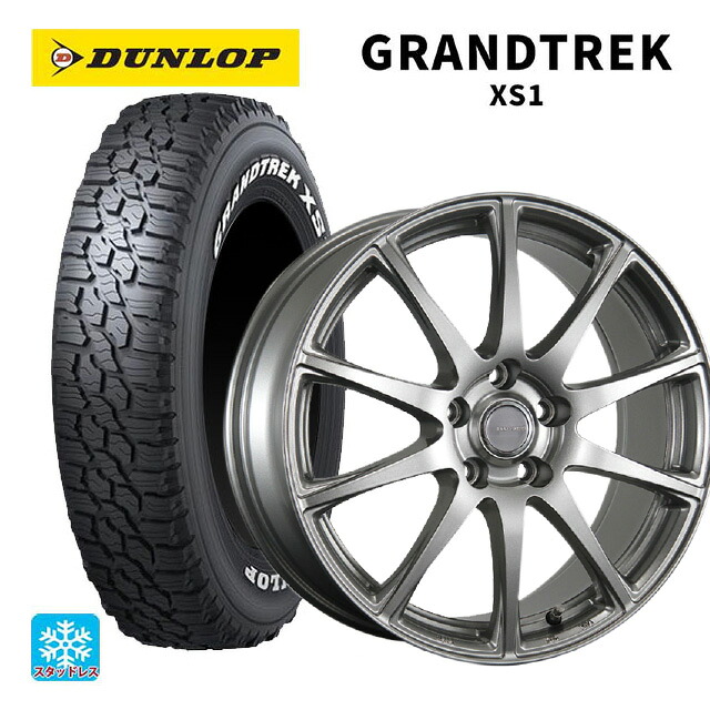 2024年製 215/70R16 100/97N ダンロップ グラントレックXS1 ホワイトレター # ブリヂストン エコフォルム SE23 GS 16-6.5J 国産車用 スタッドレスタイヤホイール4本セット
