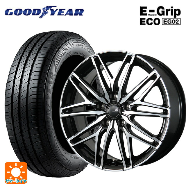 225/45R18 95W XL グッドイヤー エフィシェントグリップ エコ EG02 トピー セレブロ ダブリューエー45 ブラックポリッシュ 18-7.5J 国産車用 サマータイヤホイール4本セット|タイヤホイール専門店コニシタイヤ