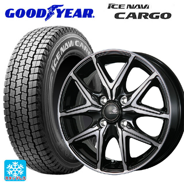 トヨタ プロボックス(160系)用 165/80R14 97/95N グッドイヤー アイスナビ カーゴ トピー セレブロ エフティ—05 ブラックポリッシュ/ブラッククリア 新品スタッドレスタイヤホイール 4本セット|タイヤホイール専門店コニシタイヤ