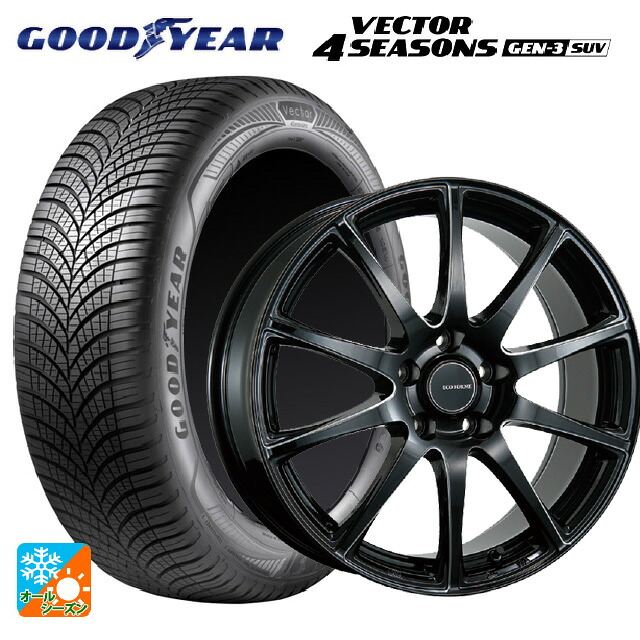 225/60R18 104W XL グッドイヤー ベクター4シーズンズ ジェン3 SUV ブリヂストン エコフォルム CRS23 B/MN 18-7.5J 国産車用 オールシーズンタイヤホイール4本セット