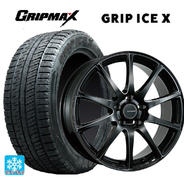 225/45R17 94T XL グリップマックス グリップアイスX ブラックレター # ブリヂストン エコフォルム CRS23 B/MN 17-7J 国産車用 スタッドレスタイヤホイール4本セット｜タイヤホイール専門店コニシタイヤ