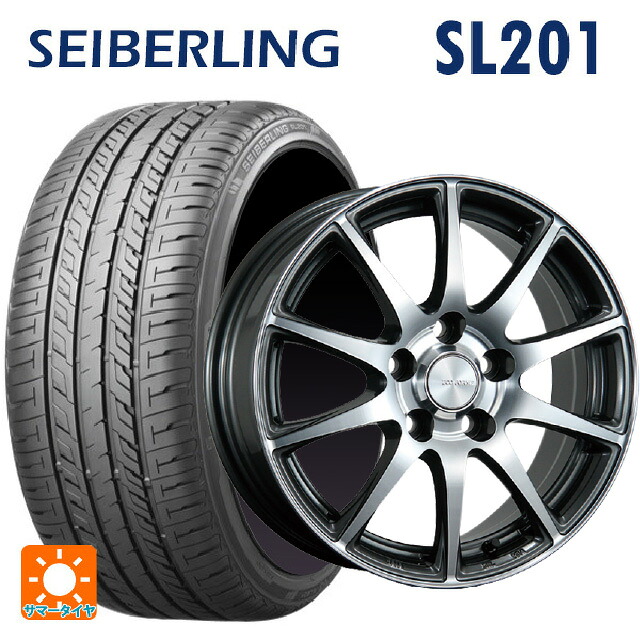 225/40R19 89W セイバーリング セイバーリング SL201(ブリヂストン工場生産） ブリヂストン エコフォルム CRS23 GM/N 19-7.5J 国産車用 サマータイヤホイール4本セット