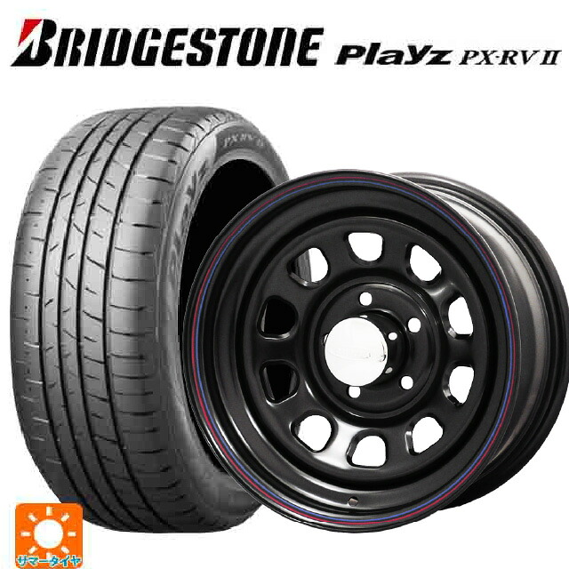 在庫有 215/65R16 98H ブリヂストン プレイズ PX-RV2 正規品 ジャパン三陽 デイトナズ デザイン ブラック(レッド/ブルーライン) 16-6J 国産車用 サマータイヤホイール4本セット
