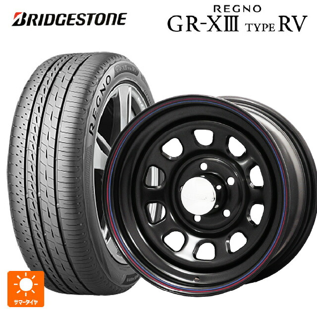 在庫有 215/65R16 98H ブリヂストン レグノ GR-X3 タイプ RV 正規品 # ジャパン三陽 デイトナズ デザイン ブラック(レッド/ブルーライン) 16-6J 国産車用 サマータイヤホイール4本セット