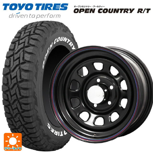 スズキ ジムニーシエラ(74系)用 235/70R16 106Q トーヨー オープンカントリー RT ホワイトレター ジャパン三陽 デイトナズ デザイン ブラック(レッド/ブルーライン) 新品サマータイヤホイール 4本セット