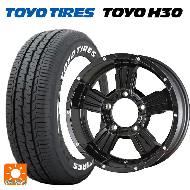 215/65R16 109/107R トーヨー H30 ホワイトレター エムアイディー ナイトロパワー クロスクロウ セミグロスブラック＋ピアスドリルド 16-6J 国産車用 サマータイヤホイール4本セット