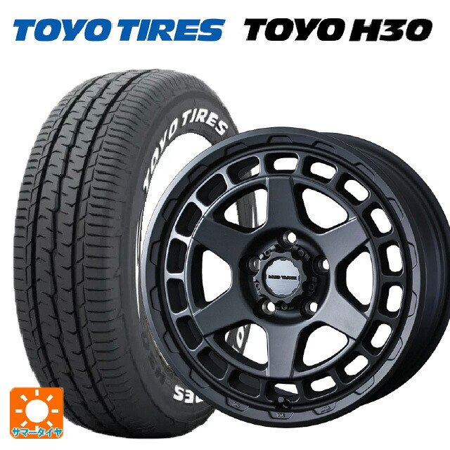スズキ ジムニーシエラ(74系)用 195/80R15 107/105N トーヨー H30 ホワイトレター ウェッズ マッドヴァンス X タイプS フルマットブラック 新品サマータイヤホイール 5本セット